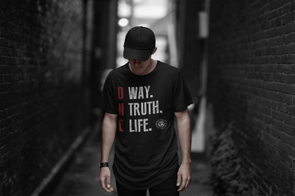 One Way, One Truth, One Life Unisex Jersey Tee